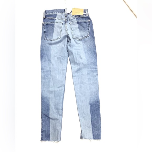 Moussy Vintage MV Hiltonia Skinny Jeans Women Size 23 Blue Cut out Hem Denim